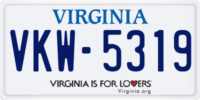 VA license plate VKW5319