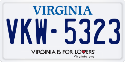 VA license plate VKW5323