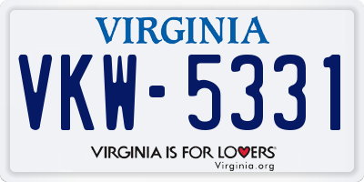 VA license plate VKW5331