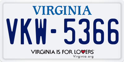 VA license plate VKW5366