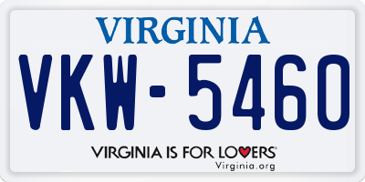 VA license plate VKW5460