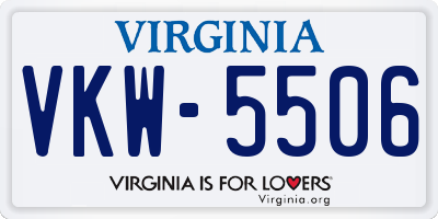 VA license plate VKW5506