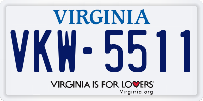 VA license plate VKW5511