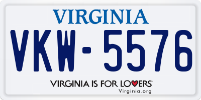 VA license plate VKW5576