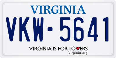 VA license plate VKW5641