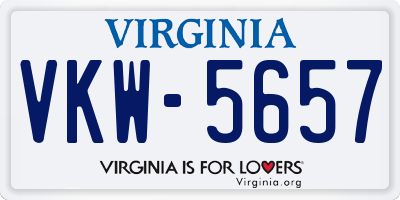 VA license plate VKW5657