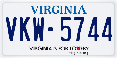 VA license plate VKW5744