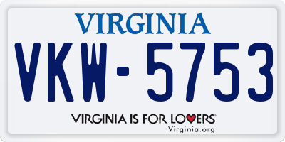 VA license plate VKW5753