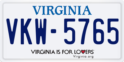VA license plate VKW5765