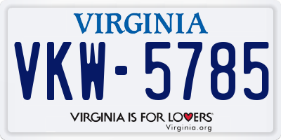 VA license plate VKW5785