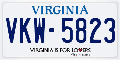 VA license plate VKW5823