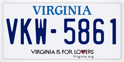 VA license plate VKW5861
