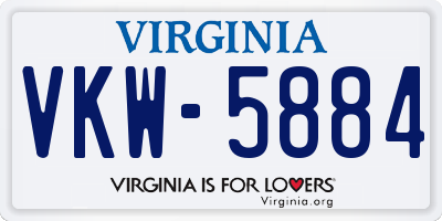 VA license plate VKW5884