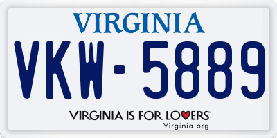 VA license plate VKW5889