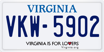 VA license plate VKW5902