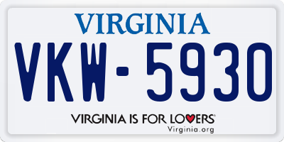 VA license plate VKW5930