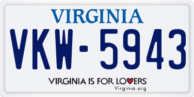 VA license plate VKW5943