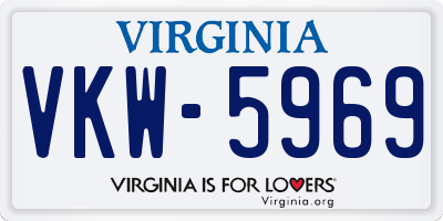 VA license plate VKW5969