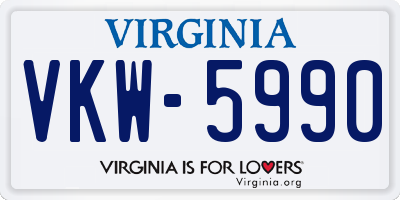 VA license plate VKW5990