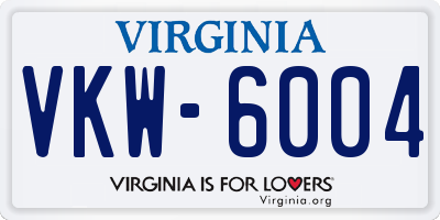 VA license plate VKW6004