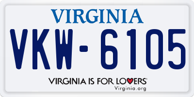 VA license plate VKW6105
