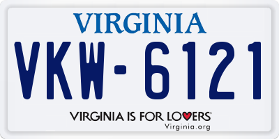 VA license plate VKW6121