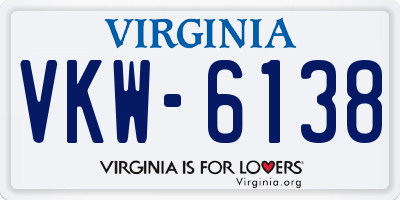 VA license plate VKW6138
