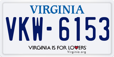 VA license plate VKW6153