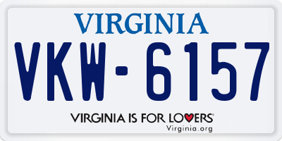 VA license plate VKW6157