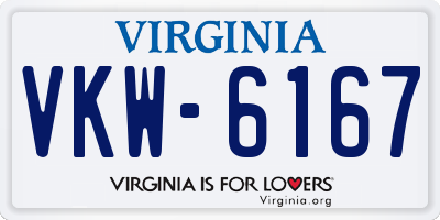 VA license plate VKW6167