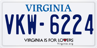 VA license plate VKW6224