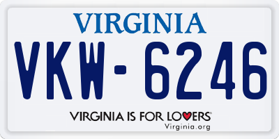 VA license plate VKW6246