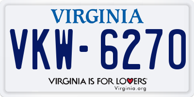 VA license plate VKW6270