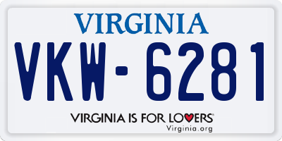 VA license plate VKW6281