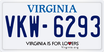 VA license plate VKW6293