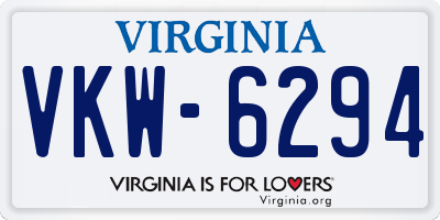 VA license plate VKW6294