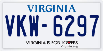 VA license plate VKW6297