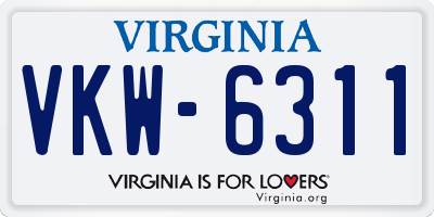 VA license plate VKW6311