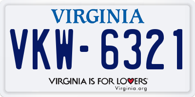 VA license plate VKW6321