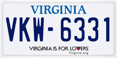 VA license plate VKW6331