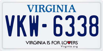 VA license plate VKW6338