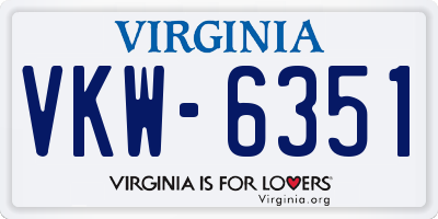 VA license plate VKW6351