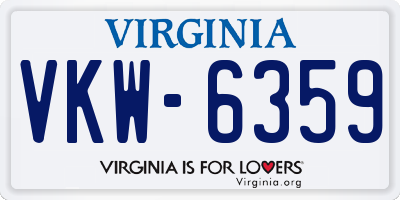 VA license plate VKW6359