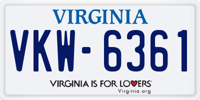 VA license plate VKW6361