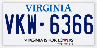 VA license plate VKW6366