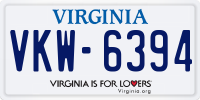 VA license plate VKW6394