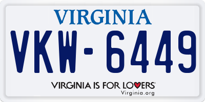 VA license plate VKW6449