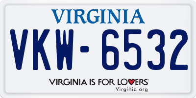 VA license plate VKW6532