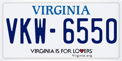 VA license plate VKW6550