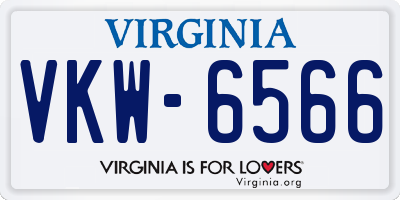 VA license plate VKW6566